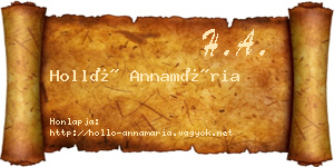 Holló Annamária névjegykártya