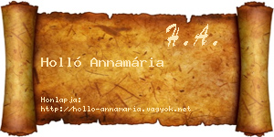 Holló Annamária névjegykártya